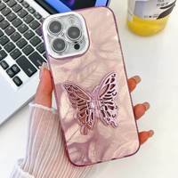 Coque de téléphone antichoc en TPU+IMD avec placage électrolytique IMD, style Ins, protection d'appareil photo pour 17 16 Pro Max 15 Plus 14 13