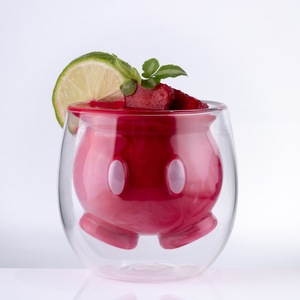 Vaso de Vidrio de Doble Pared Resistente al Calor de 200 ml con Diseño de <span class=keywords><strong>Mickey</strong></span> <span class=keywords><strong>Mouse</strong></span>, Regalo para Niños, Vaso Doble para Postre, Yogur, Gelatina, Jugo, Café - Product Image 2