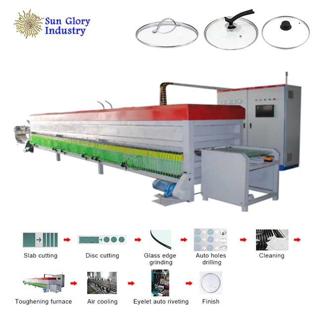 Tempered Cover Pot Making Machine Tempered Glass Lid Production Line Glass New Product India Sun Glory Provided CN;GUA 215KW 95%