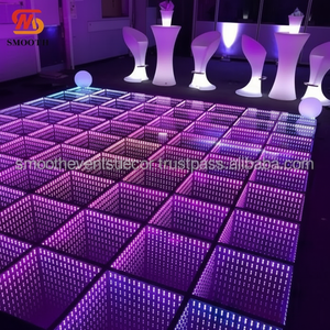 SLOOTH 3D Infinite Dance Floor Sheet Télécommande Changement de couleur RGB LED Scène de mariage pour la fête - Product Image 1