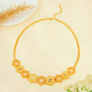 High Quality Flower Design Jewelry <b>Set</b> Elegant 21k Gold Plated Vintage Necklace <b>Bracelet</b> <b>Earrings</b> 3pcs <b>Set</b> for Wedding Party - Product Image 4