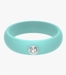 <strong>Silicone</strong> Women's Gemstone <strong>Ring</strong> Engagement Diamond <strong>Silicone</strong> Wedding <strong>Ring</strong> With <strong>Customized</strong> Color&amp;Logo - Product Image 1