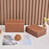Boîte à bijoux multifonctionnelle en bois de noyer noir sculpté à la main de haute qualité, design moderne, boîte de rangement rectangulaire