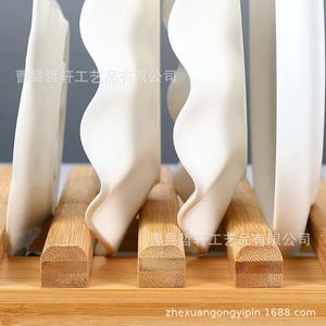Bamboo <b>Plate</b> Organizer For Kitchen Cabinets With Quick Dry Feature - Product Image 2