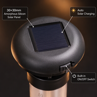 Lampu Taman Termometer Surya 2700K LED Putih Hangat Lembut Lampu Tancap Luar Ruangan IP65 ABS