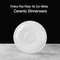 Assiette plate ronde classique Fineline 16 cm en porcelaine blanche, compatible micro-ondes
