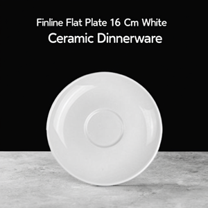Assiette plate Fineline 16 cm en céramique blanche - Product Image 2