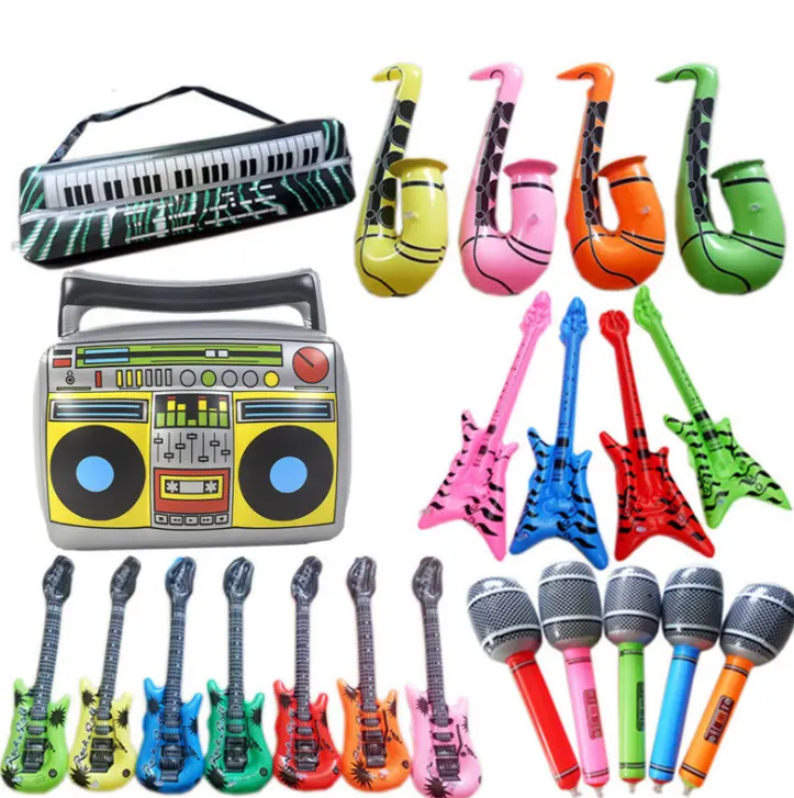 Diskon Besar PVC Gitar Tiup Raksasa Mainan Musik Tiup Drum Tiup