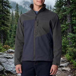 Chaqueta Softshell Personalizada para Hombre, Cuello Alto, Cierre de Cremallera, Impermeable, Reversible, Cortavientos, Transpirable, Diseño de Bloques de Color, para Actividades al Aire Libre - Product Image 2