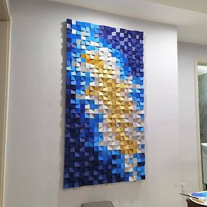 Décoration murale 3D en bois massif personnalisée de luxe, puzzle artisanal DIY, peinture décorative pour salon, art pour l'entrée d'hôtel, décoration murale suspendue - Product Image 1