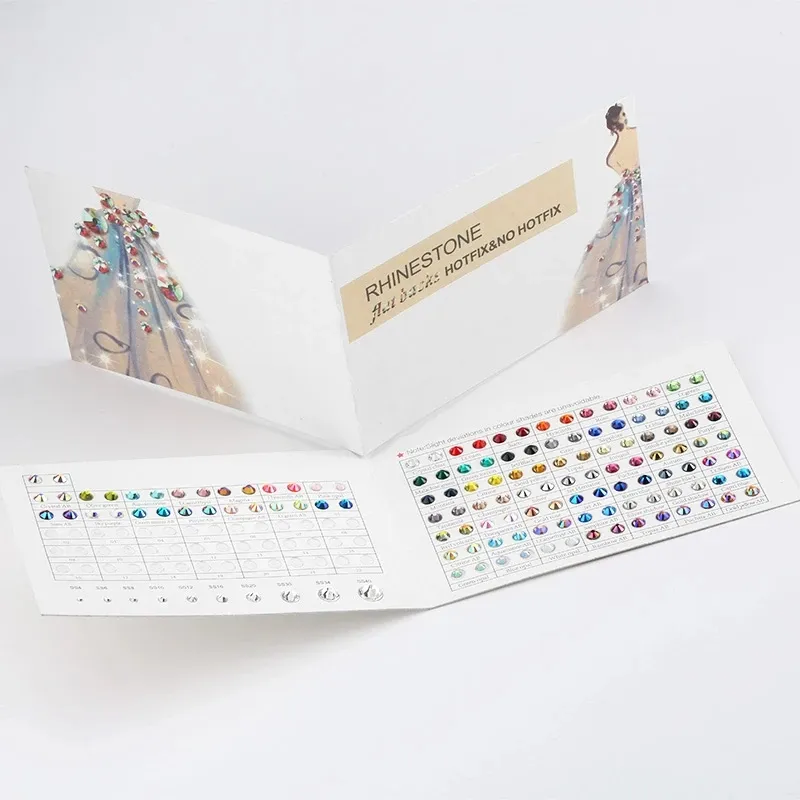 QIAO 63 Colors Rhinestone Color Chart foldable SS4-SS40 Hot fix /Non Hotfix Rhinestones exquisite Color Card