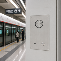 Station vocale encastrée anti-vandalisme pour aéroport, métro, banque, parc, école, point d'appel d'urgence en acier inoxydable, interphone