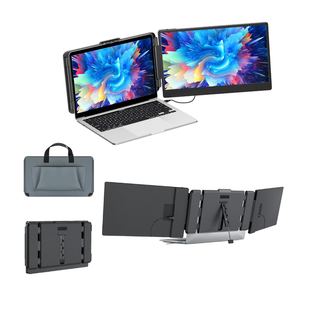 14" IPS Portable Monitor for Laptops-1080P FHD Dual Monitor Extension with Type-C/USB-A/ Built-in Speaker 60Hz Plug & Play