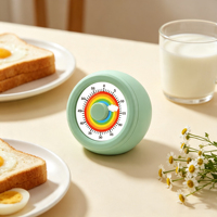 Timer Dapur Mekanik Analog Putar Digital 60 Menit dengan Magnet, untuk Meja Restoran, Belajar, Hadiah, Trik, Meja Kerja, Anak-anak