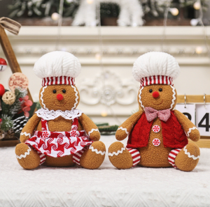 Bonitos dibujos animados <span class=keywords><strong>de</strong></span> Navidad, hombre <span class=keywords><strong>de</strong></span> jengibre, pareja, figurita, adorno <span class=keywords><strong>para</strong></span> el día <span class=keywords><strong>de</strong></span> Navidad, decoraciones <span class=keywords><strong>para</strong></span> <span class=keywords><strong>chimenea</strong></span>, venta al por mayor - Product Image 2