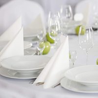 Serviettes Airlaid pliées en quatre, texture lin, 10''*10'', 25*25cm, pour banquets de mariage
