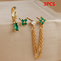Boucles d'oreilles en laiton avec pendentif rectangulaire en zircon coloré et diamant, style européen et américain tendance, export.