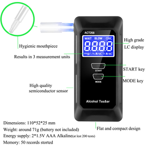 Novo Analisador de Álcool Portátil OEM ODM com Sensor Semicondutor Certificado EN16280 - Product Image 5