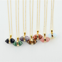 Kalung Liontin Batu Alam Lapis Emas 18K Anti Karat Tahan Air Grosir untuk Wanita