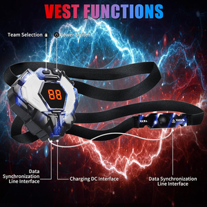 Ensemble de tir au laser rechargeable pour 2 adolescents et adultes 360 °   Gilet de surveillance avec capteurs et écrans LCD, synchronisation des données sans fil, en plastique, pour arène - Product Image 4