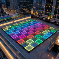 Plancher de danse LED interactif 3D RGB pour extérieur, 500x500mm, portable pour festivals et aires de jeux