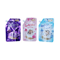 Pochette souple personnalisée avec logo imprimé pour liquides, emballage de lessive et liquide vaisselle, avec bec verseur