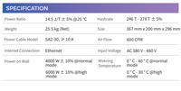 MicroBT Whatsminer M72 246-278Th/s 4000W Refroidissement par air BitcoinCrypto BTC Mining M70 M73 M76s M72SAsic Miner Machine Mining Rig