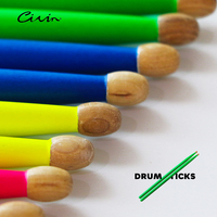 CIVIN Custom Logo Durable Fluorescent Color Hickory Wood Drumsticks 5A/7A for Performance Practice
