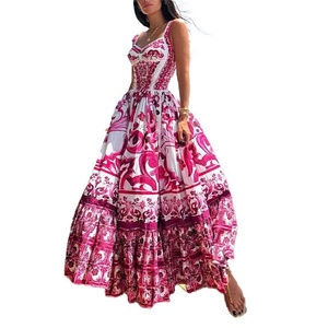 Nouvelle Robe Longue Bohème Élégante Sans Col à Imprimé Floral Tissé pour Femme, Collection Printemps 2025, Idéale pour l'Été et les Tenues Décontractées Transfrontalières - Product Image 5