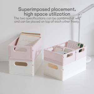 Bán buôn nóng Bán kích thước nhỏ Máy Tính Để Bàn Gấp hộp lưu trữ di động Stackable văn phòng phẩm lưu trữ hộp nhựa đóng mở hộp - Product Image 5