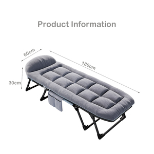 เตียงสนามพับได้แบบพกพา โครงเหล็กแข็งแรง ปรับระดับพนักพิงได้ พร้อมที่นอน  ทันสมัย เหมาะสำหรับห้องนอน โรงพยาบาล ใช้กลางแจ้ง และการเดินทาง - Product Image 6