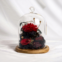 Adornos de Cristal con Flores Eternas, Forma de Cúpula, 1200g, Venta al por Mayor, Regalo para el Día del Maestro, Caja de Regalo Exquisita, Complemento para Floristería