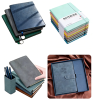 Carnet de notes de luxe A5 en cuir PU de qualité supérieure, couverture rigide, reliure cousue, journal durable pour le bureau et les affaires