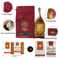 Bolsa de Café con Fondo Plano, Reciclable, Impresa Personalizada, de 250g/1kg, con Válvula y Cierre, Compostable, de Grado Alimenticio