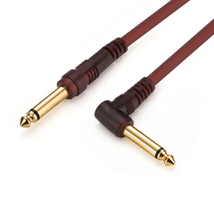 Cavo Audio ad angolo retto da 6.35MM TS Mono a <span class=keywords><strong>Jack</strong></span> dritto spina per chitarra da <span class=keywords><strong>1</strong></span>/<span class=keywords><strong>4</strong></span> "per microfono Effector Decoder Mixer amplificatore di potenza - Product Image 1