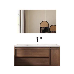 Luxury Bathroom Vanity Set <b>with</b> Smart Mirror Lacquer Finish MDF Construction Wall Hung Vanity Cabinet Ceramic Basin - Product Image 3
