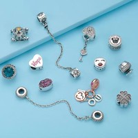 Pan Charms Zilver Rode Ooievaar Kraan Flamingo Vogel Hart Tag Love Forever Bead Fit Originele Armband Sieraden Valentijnsdag Berluque