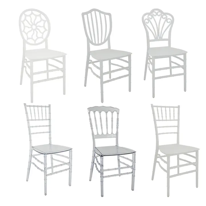 Cadeira de jantar moderna para banquetes de casamento e hotel em resina plástica Chiavari PP para eventos