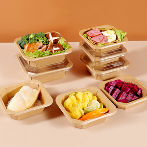 Sinh thái thân thiện kraft giấy Takeaway container giá rẻ tùy chỉnh sang trọng bao bì hộp cho thực phẩm nhà hàng và giao hàng sử dụng - Product Image 4