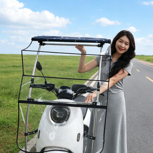 Detachable <b>Rain</b> <b>Canopy</b> Sunshade For Electric Scooters Fully Foldable Windproof Sunproof Front Mount Motorcycle Accessory - Product Image 1