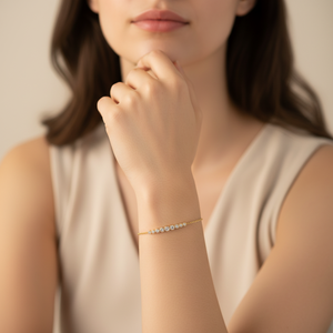 Newest Products Daily Wearing Hand Crafted Exquisite Bracelet Jewelry 18K <b>Solid</b> Yellow <b>Gold</b> Shiny Real Natural Diamonds Bracelet - Product Image 1