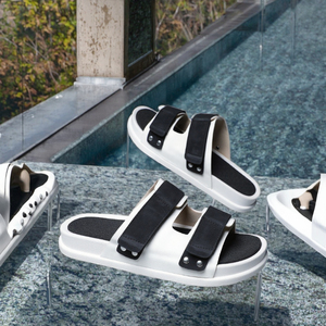High Quality PVC Flat <b>Sandals</b> for Men Anti-Slip Round Toe Beach EVA Casual Slide Design Slip-On Summer Spring PU Upper - Product Image 3