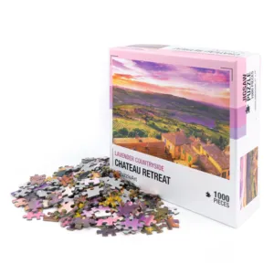 Custom Die Cut Lavendel Dorp Legpuzzel 1000 Stukjes Voor Volwassenen