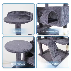 Luxury Medium <b>Large</b> Cat Tree CT-038 Eco-Friendly Durable Cat Scratch Board Cloth Pet Supplies Interactive Movement Toys Factory - Product Image 2