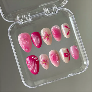 <span class=keywords><strong>Faux</strong></span> <span class=keywords><strong>ongles</strong></span> à presser motif fleurs de cerisier printanières, <span class=keywords><strong>faux</strong></span> <span class=keywords><strong>ongles</strong></span> œil de chat floraux peints à la main, <span class=keywords><strong>faux</strong></span> <span class=keywords><strong>ongles</strong></span> amande réutilisables pour femmes - Product Image 2