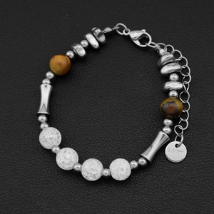 New Vintage Simple Popular Design Handmade Pearl <b>Beaded</b> <b>Bracelet</b> Titanium Steel Light Luxury Unisex's <b>Bracelets</b> Fashion Jewelry - Product Image 1