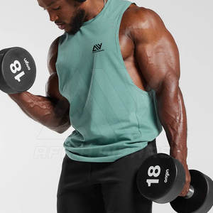EM เสื้อกล้ามผู้ชายสำหรับใส่ไปยิมชุดออกกำลังกายผ้าคอตตอนสีพื้นสำหรับเพาะกายฤดูร้อน - Product Image 2