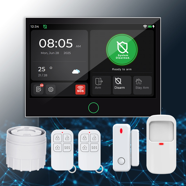 Spot Supply Indoor High-Tech Tuya Home Security Alarm System with Wifi+4G GSM High Safety Protection Alarm