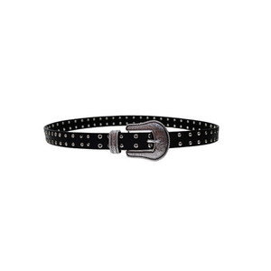 Ceinture en cuir Angelina 2,5 cm 110 cm avec boucle western argentée unisexe décontractée en cuir de vachette durable - Product Image 1