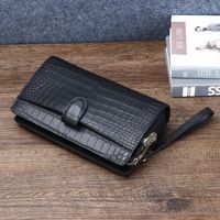 Sac à main multifonctionnel pour homme en silicone résistant à l'usure, motif crocodile, avec serrure à combinaison, grand format, pour affaires